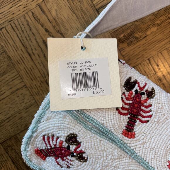 Sol And Mer Beaded Viral Lobster Bag Womens Coastal Purse Handbag Shoulder NEW - Picture 5 of 10